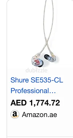 Shure SE535-CL In-Ear Monitor Earphones (Clear) - Used