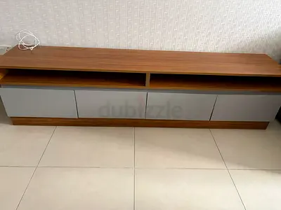 Wooden TV Entertainment Unit with Storage - Good Condition