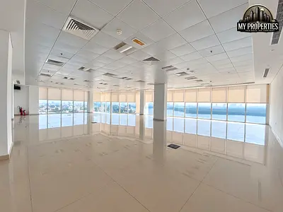 2,000 Sq Ft Unfurnished Office | Creek Views | Corniche Al Qawasim.
