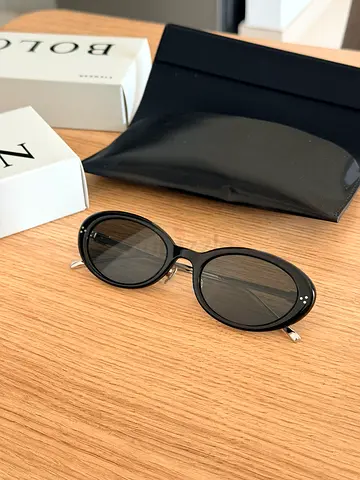 BOLON black round sunglasses with hard case - brand new