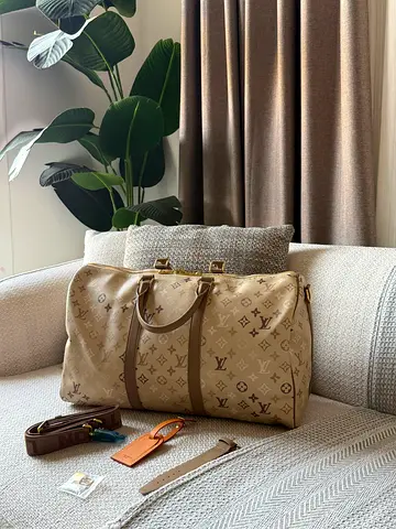 Louis Vuitton Beige Monogram Duffel Bag