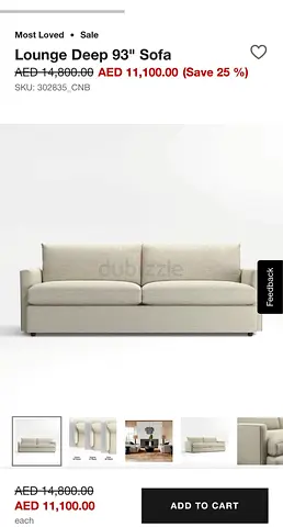 Crate&barrel lounge deep sofa