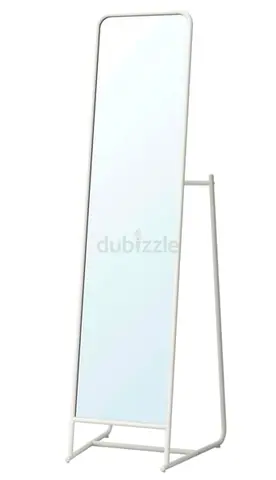 IKEA Full-length freestanding white metal frame mirror - slim design