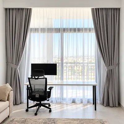 Complete Blackout + Sheer Curtains Set – 2 Rooms – 334cm High