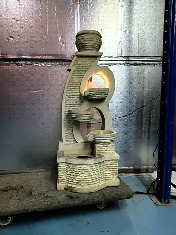Indoor decorative tiered water fountain with LED light