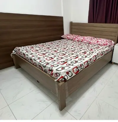 King size wooden Bed with mattress