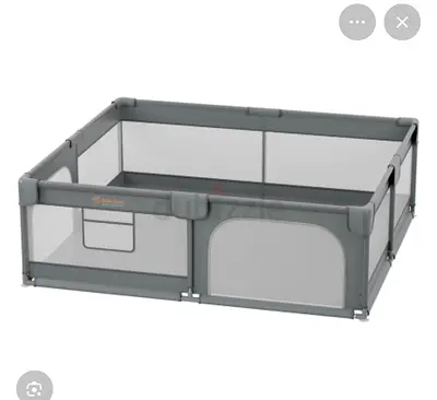 Foldable Baby Playpen / Play Yard - Grey Mesh Panels