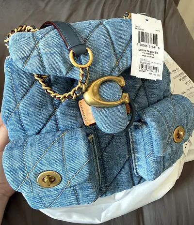 Brand new Coach Tabby Backpack, Quilted Denim