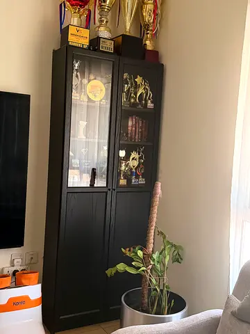 Price drop for IKEA two pieces black display cabinets