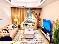 One bedroom and living room with a balcony and sea view, plus 2 bathrooms. Rent includes internet an