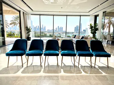 West Elm Blue Chairs