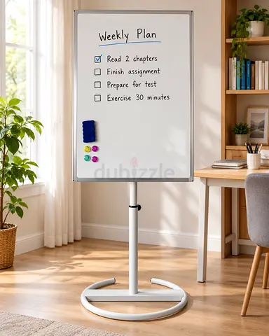 Freestanding Whiteboard on Adjustable Stand - Good Condition