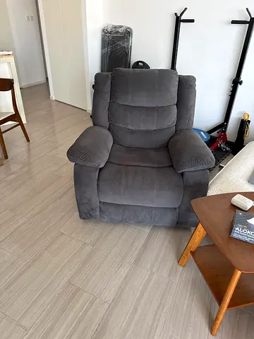 Comfortable gray reclining armchair - good condition
