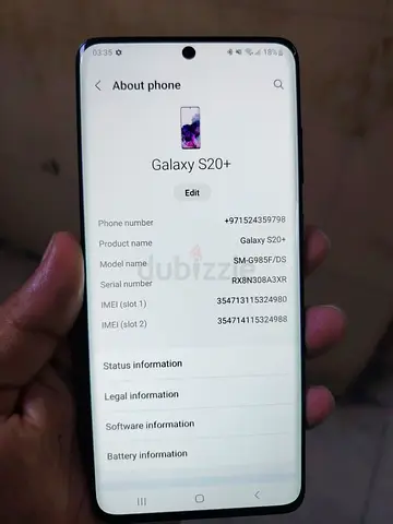 Samsung galaxy S20+ Dual sim