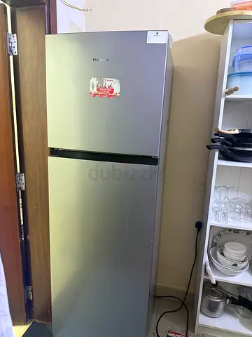 Silver Hisense Top-Freezer Refrigerator - Good Working Condition