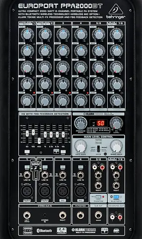 Behringer Europport PPA2000BT 8-Channel Portable PA Mixer with Bluetooth