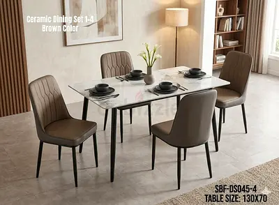 Brand New Top Marble dinning Table with 4 chairs Available