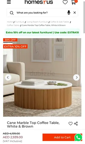 Cane Marble coffee table (94x38 cm)