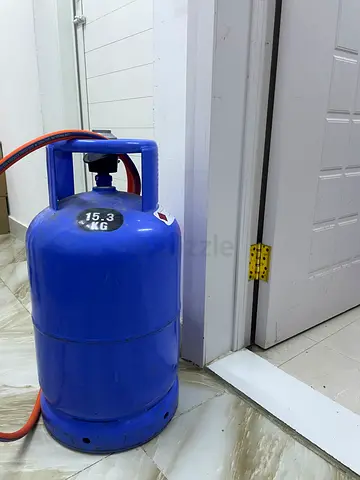 15 kg Blue LPG Gas Cylinder with Hose - Good Working Condition
