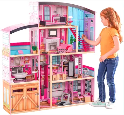 Kidcraft Large Wooden Dollhouse with Furniture - 3-Story Playhouse for Barbie