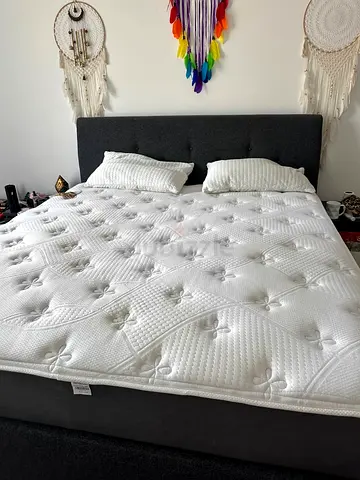 Super King Bed 200x200 with Mattress + 2 Bedside Tables - 850 AED negotiable