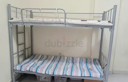 Metal Bunk Bed Frame - Silver, Double Deck, Good Condition
