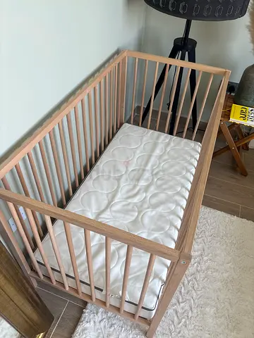 Ikea Wooden Baby Crib / Cot in Excellent Condition with Mattress