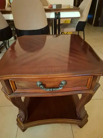 2 Solid Wood Side Tables / End Table with Drawer - Classic Design