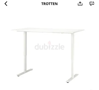 IKEA TROTTEN Adjustable Standing Desk - White