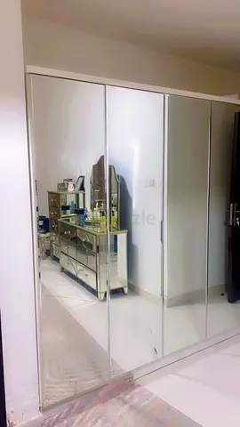 Large White Sliding Mirrored Wardrobe - Good Condition