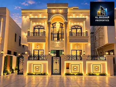 Luxury villa for sale in Ajman, directly opposite Safeer Mall – 6 master bedrooms; freehold ownership, registration fees included.