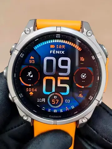 Garmin Fenix 8 Pro 47mm Smartwatch (Silver Case, Orange Strap) - Good Condition