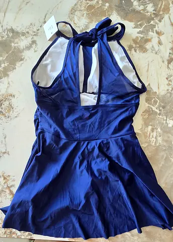 Brand New Navy Blue Swimsuit Dress – Size Large – With Tag
