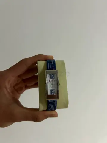 Rectangular Blue Strap Women's Analog Wristwatch - Slim Design