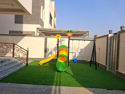 Kids outdoor playset with slide, tunnel and swing - good condition