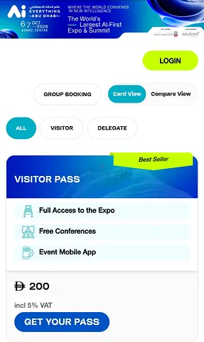 Ai Everything Abu Dhabi  Visitor Pass — Full Access + Free Conferences (AED 200)