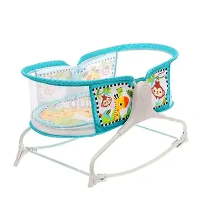 Portable Baby Bassinet / Rocker - Light Blue, Foldable
