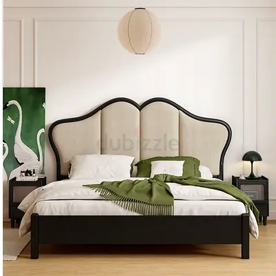 King Size Bed Frame with Upholstered Headboard - Modern Design
