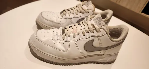 Used white Nike Air Force 1 sneakers - men's size US size 9, UK size 8, EUR 42.5 (good condition)