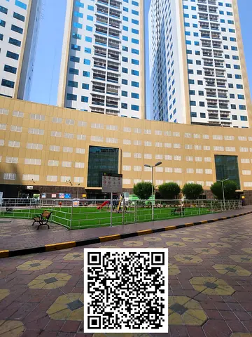 Spacious 2 Bedrooms Hall Apartment for Sale With Parking and Garden GYM High Floor Open City View Prime Location Of Ajman Pearl Towers
