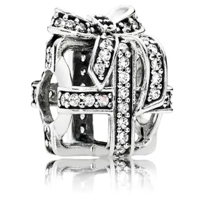Pandora Rare Retro Charm Present Sparkling Surprise cubic Zirconia Sterling Silver S925 791400CZ