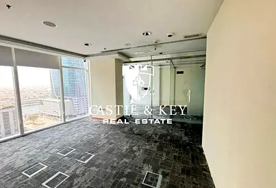 Fully Fitted with Glass Partitions & Built-In Kitchen | Prime Location Office Space