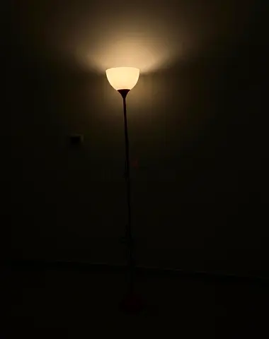 Tall Torchiere Floor Lamp with Frosted Glass Shade - Good Working Condition