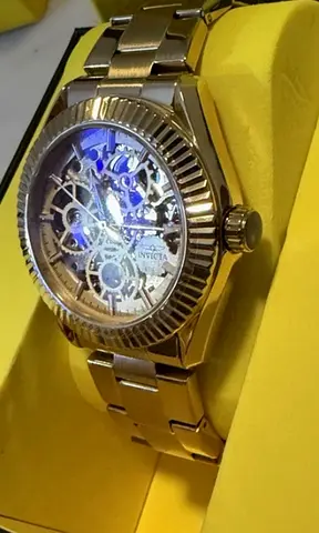 Invicta Men GoldTone Skeleton Automatic 43mm