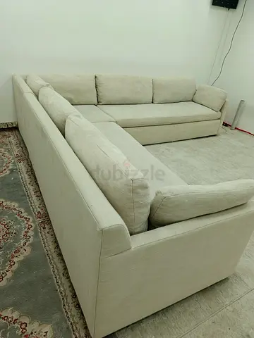 Original west elm beige color corner sofa