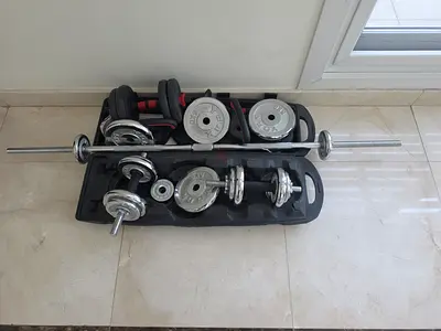 Adjustable Dumbbell and Barbell Set with Weight Plates (Home Gym)