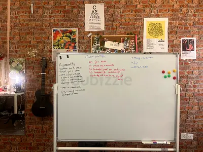Large Whiteboard - double sided with stand and wheels