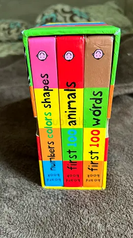First 100 Board Books - Numbers, Colors, Shapes, Animals, words ( 3 Books Library)