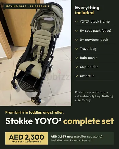 Stokke YOYO³ Stroller – Complete Set from Birth with Accessories