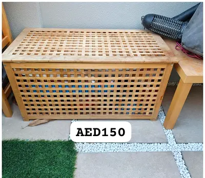Wooden Lattice Storage Bench / Toy Chest - Used, Good Condition